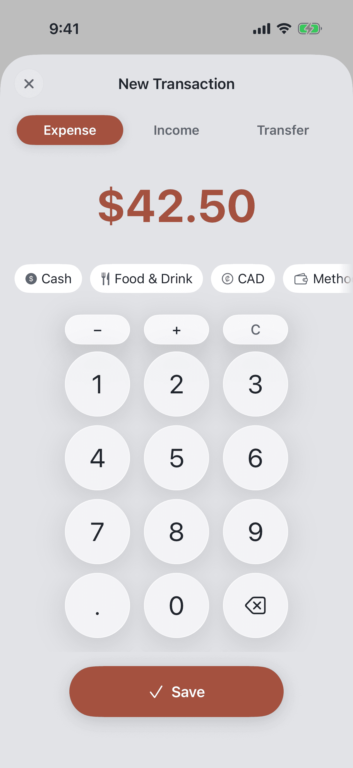 Pico new-transaction keypad